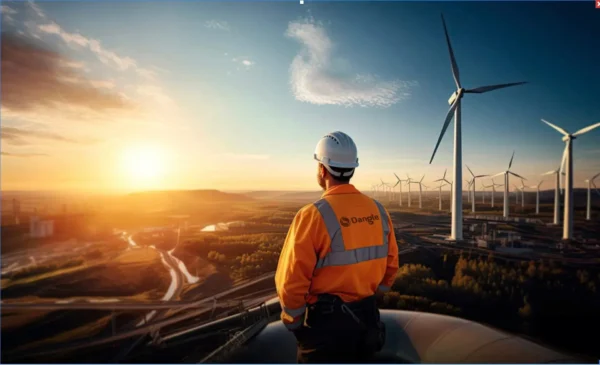 Dangle Academy worker on wind turbine